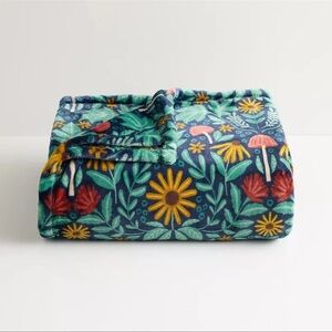 The Big One Fall Floral Flowers & Mushrooms Plush Fleece Throw Blanket 5x6 ft
